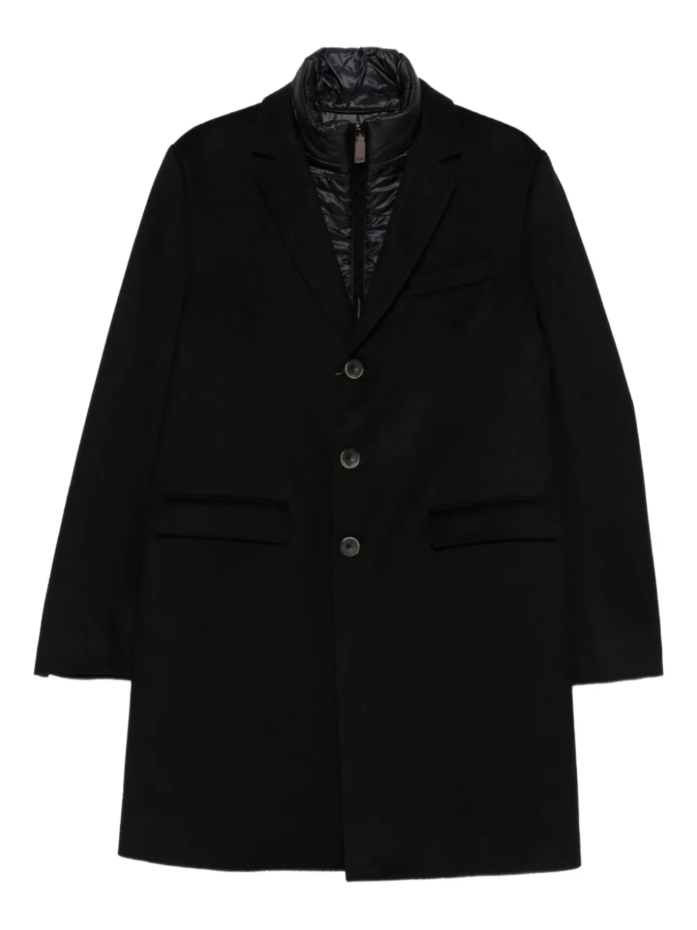 Herno single-breasted cashmere coat | Black | Image 1