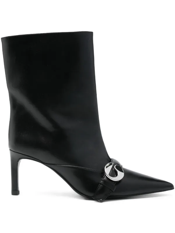 Coperni 70mm Buckle-fastening Pointed-toe Boots in Black