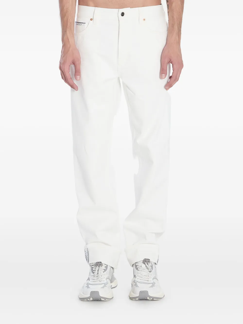 Gucci selvedge cotton jeans Wit