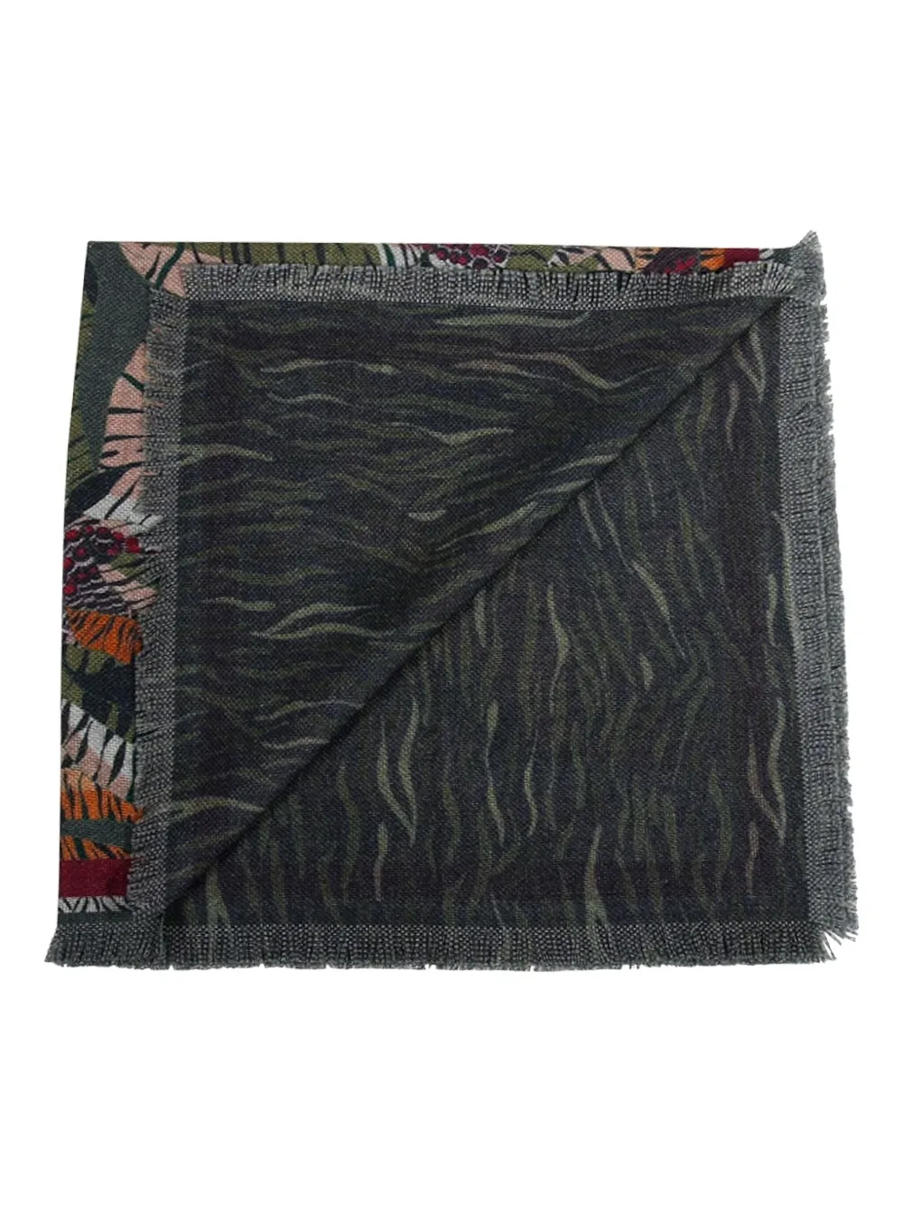 Franco Ferrari tiger-print fringed-edges scarf | Image 2