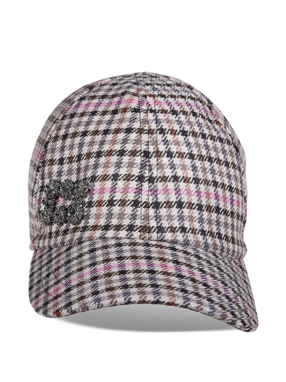 Roger Vivier Efflorescence checked baseball cap | Neutrals | Image 1