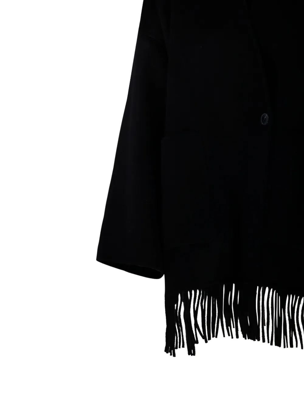 The Dynamis Studio Fringed Cape In Black