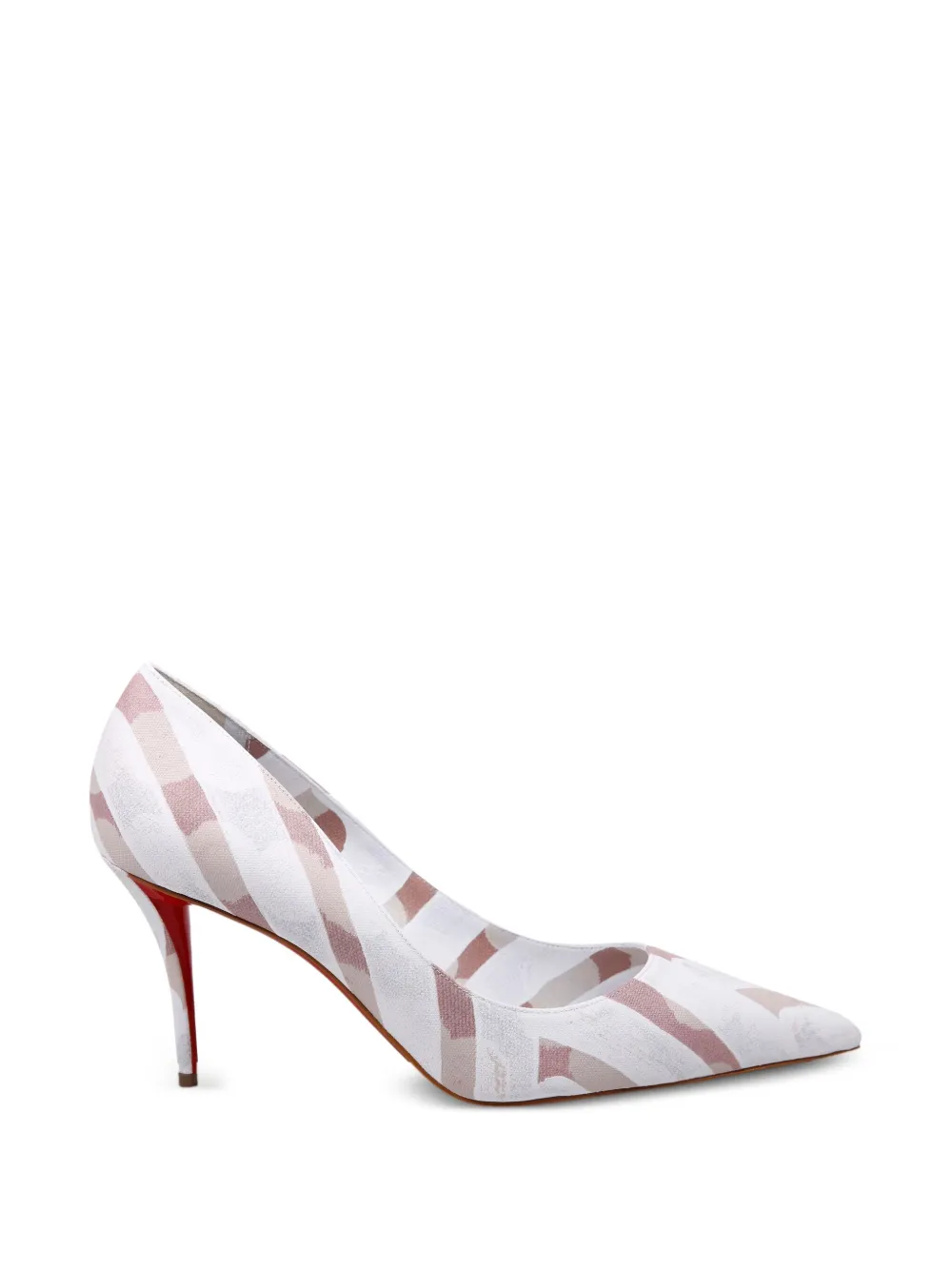 Christian Louboutin 100mm striped-pattern pointed-toe pumps | Neutrals | Image 1