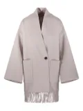 THE DYNAMIS STUDIO fring-edges patch-pocket coat - Neutrals