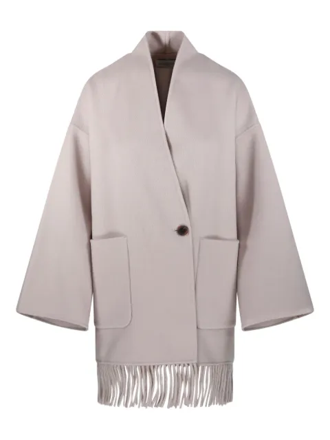 THE DYNAMIS STUDIO fring-edges patch-pocket coat