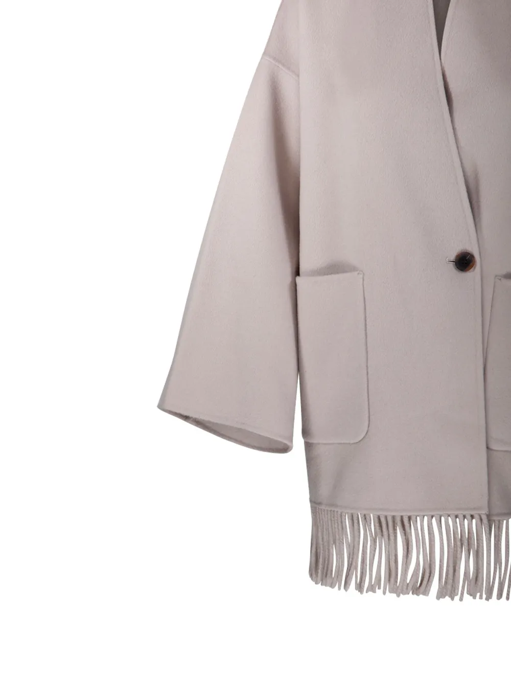The Dynamis Studio Fring-edges Patch-pocket Coat In Neutral