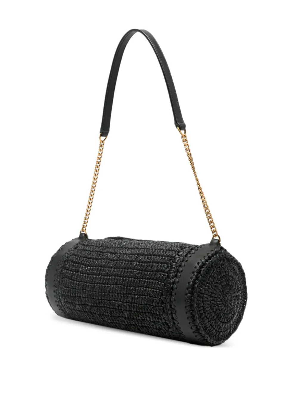 Saint Laurent Raffia schoudertas - Zwart