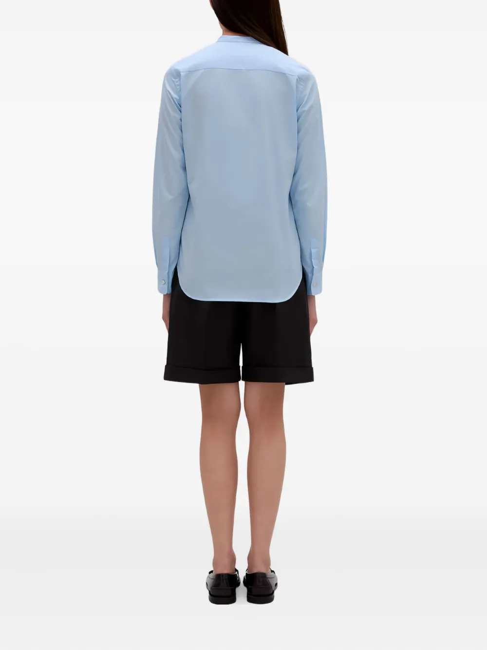 ASPESI mandarin-collar cotton shirt - Blauw