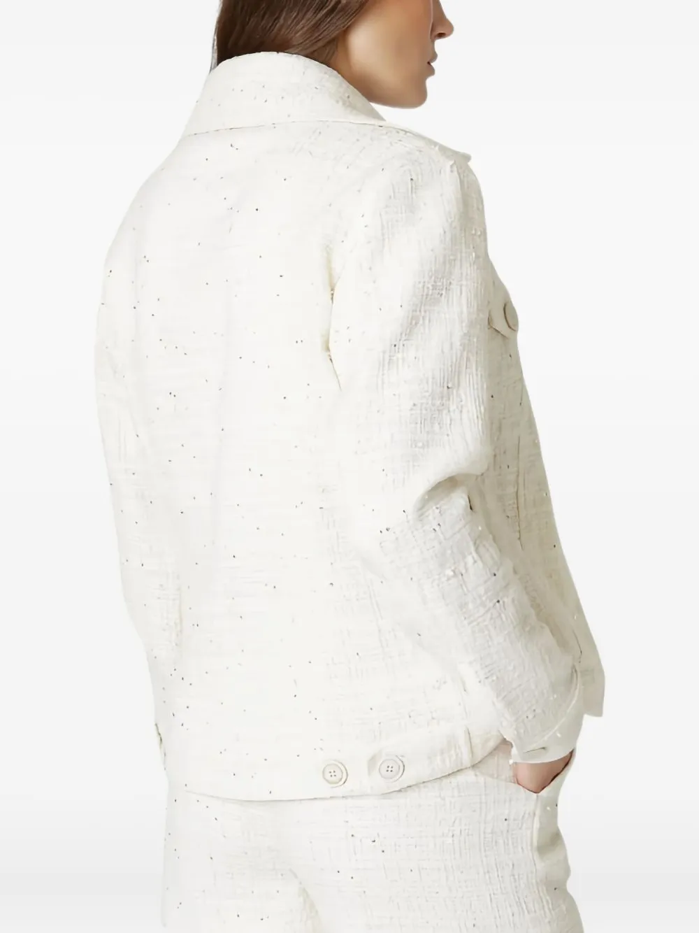 Eleventy sequin-embellished tweed jacket Wit