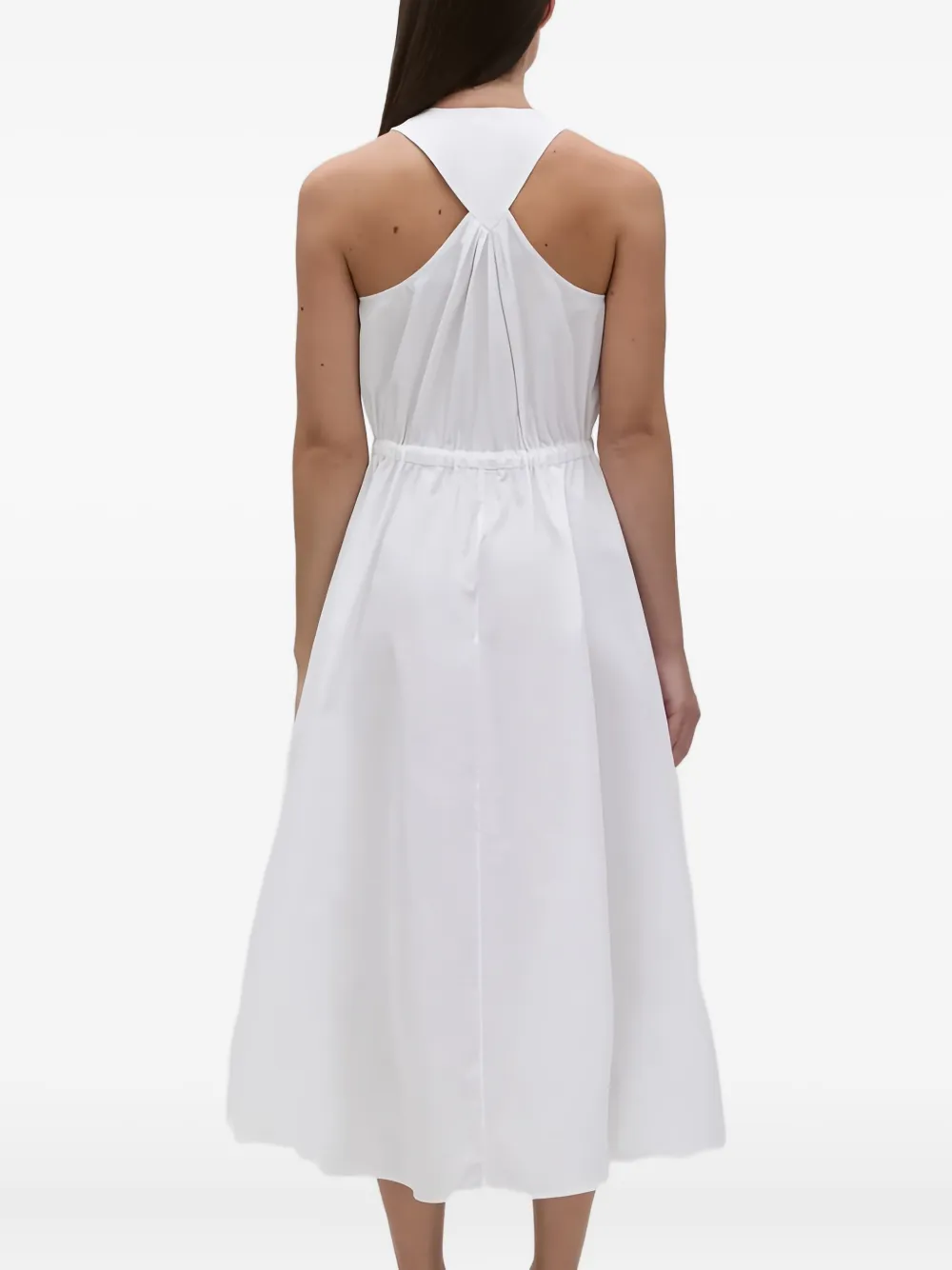 Aspesi Button-fastening Drawstring Dress In White