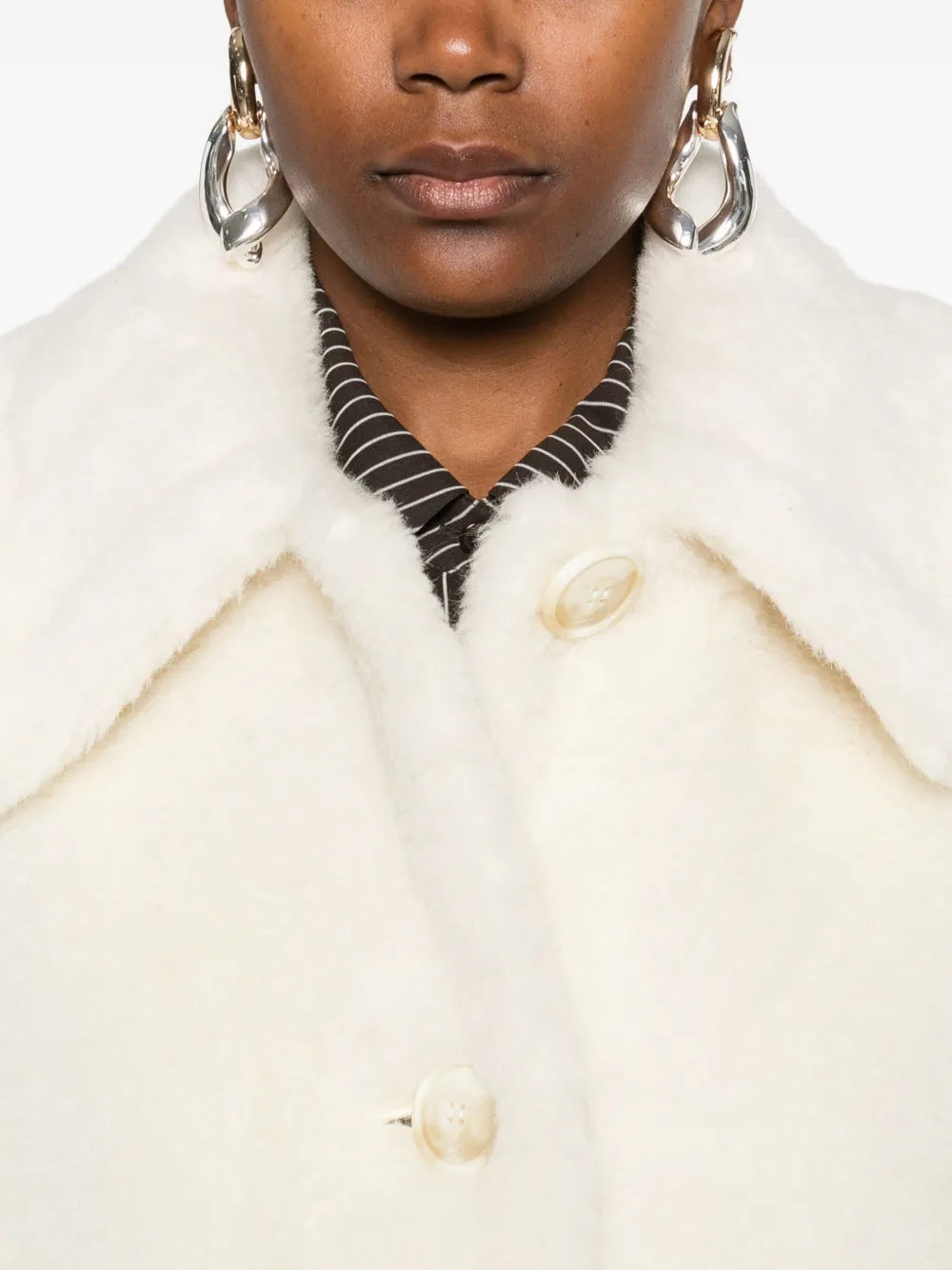 Max Mara Short-sleeved Pocket Jacket In White