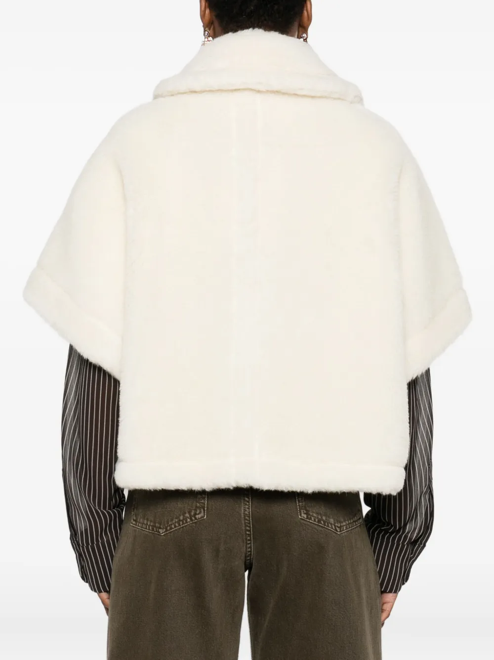 Max Mara Short-sleeved Pocket Jacket In White