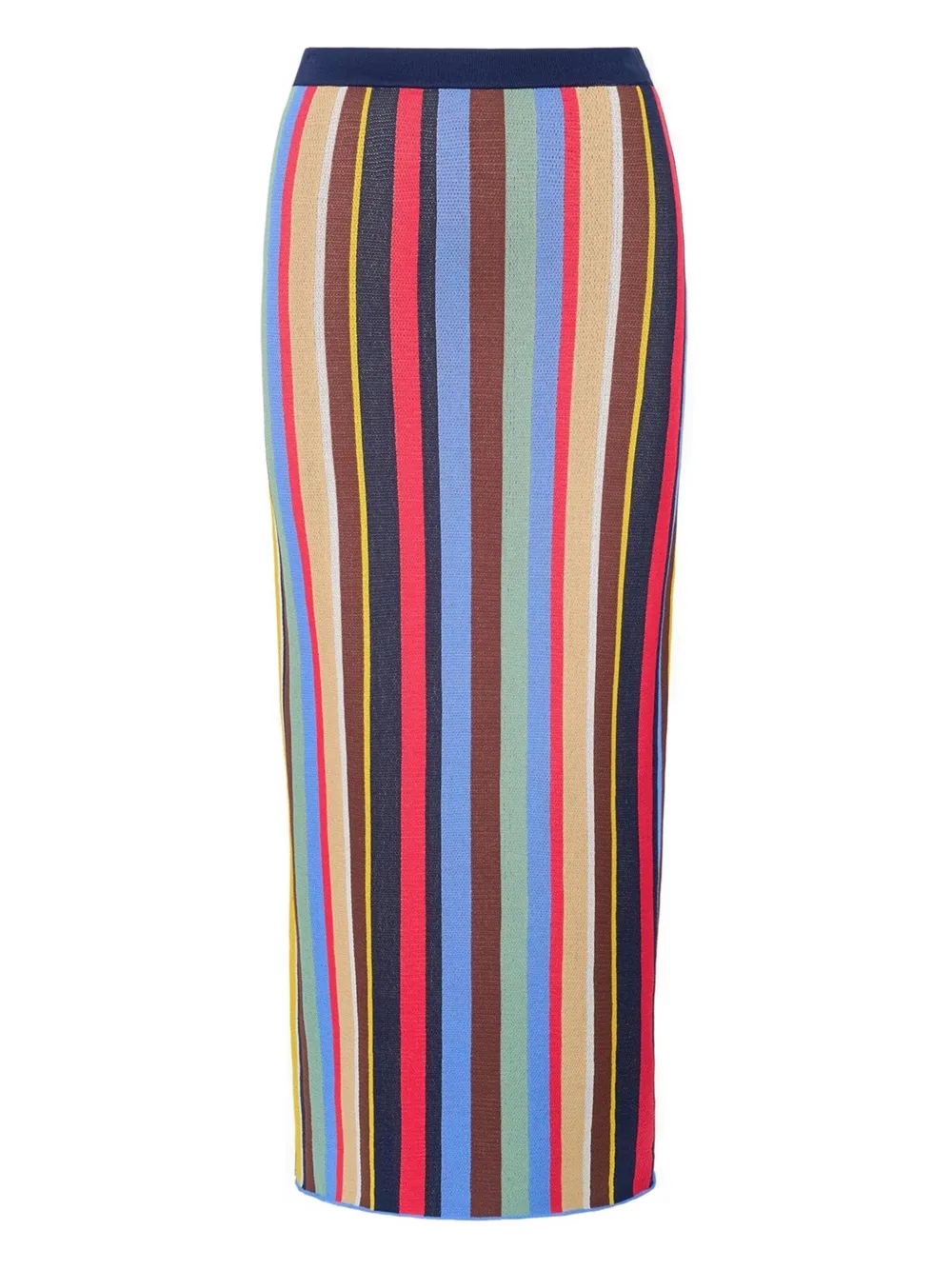 STAUD Karina stripe midi skirt | Brown | Image 1