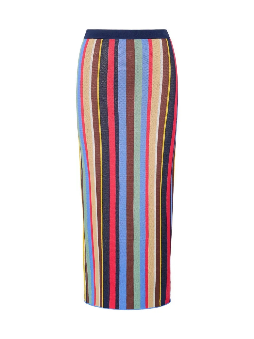 STAUD Karina stripe midi skirt - Bruin