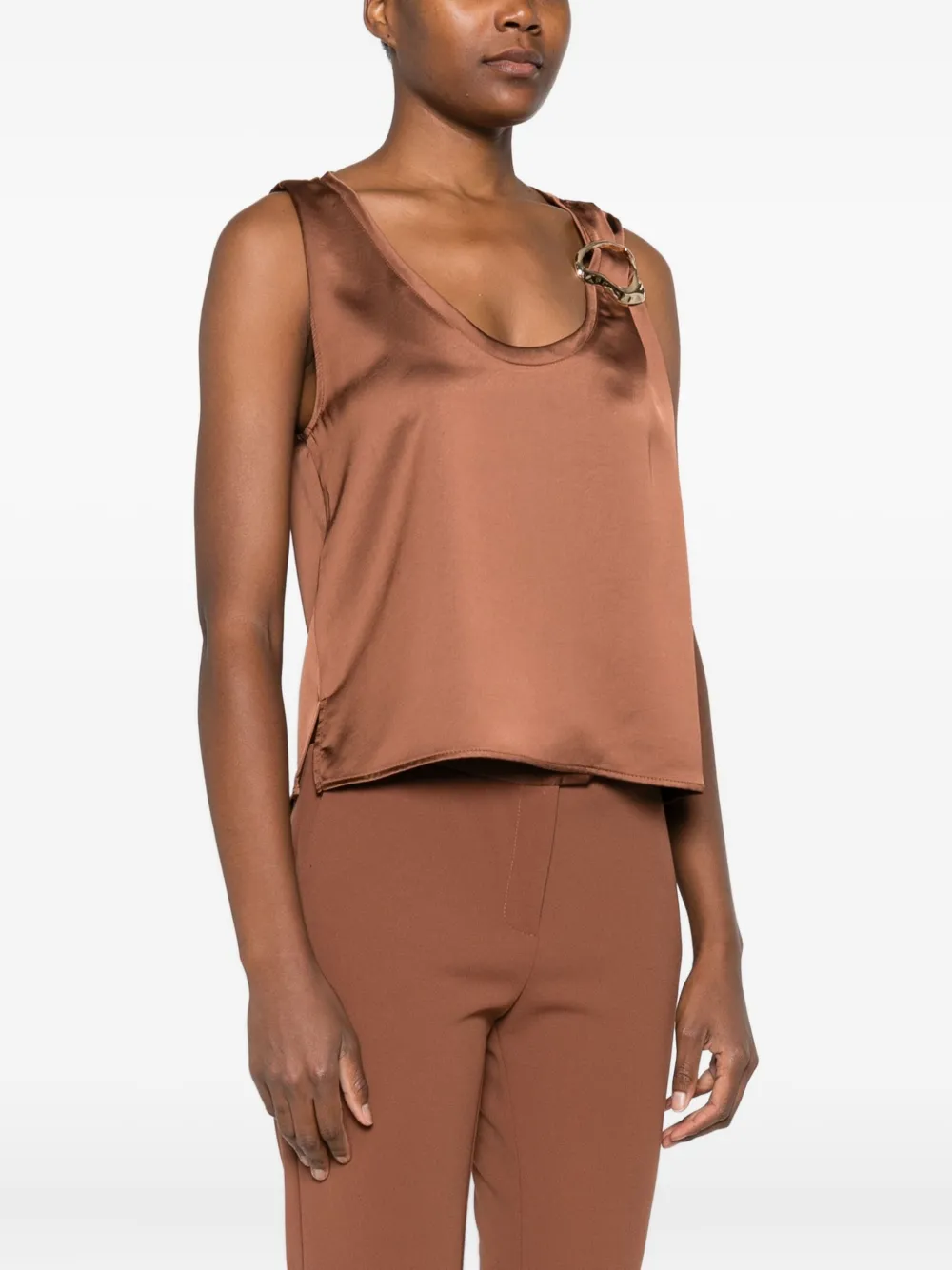 Buckle-Detail Sleeveless Top