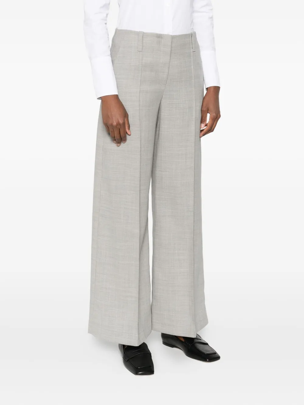 Brunello Cucinelli Pleated Wide-leg Trousers In Gray