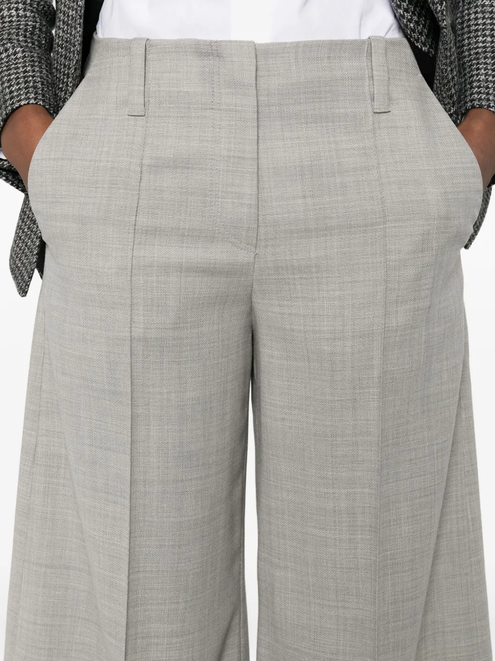 Brunello Cucinelli Pleated Wide-leg Trousers In Gray