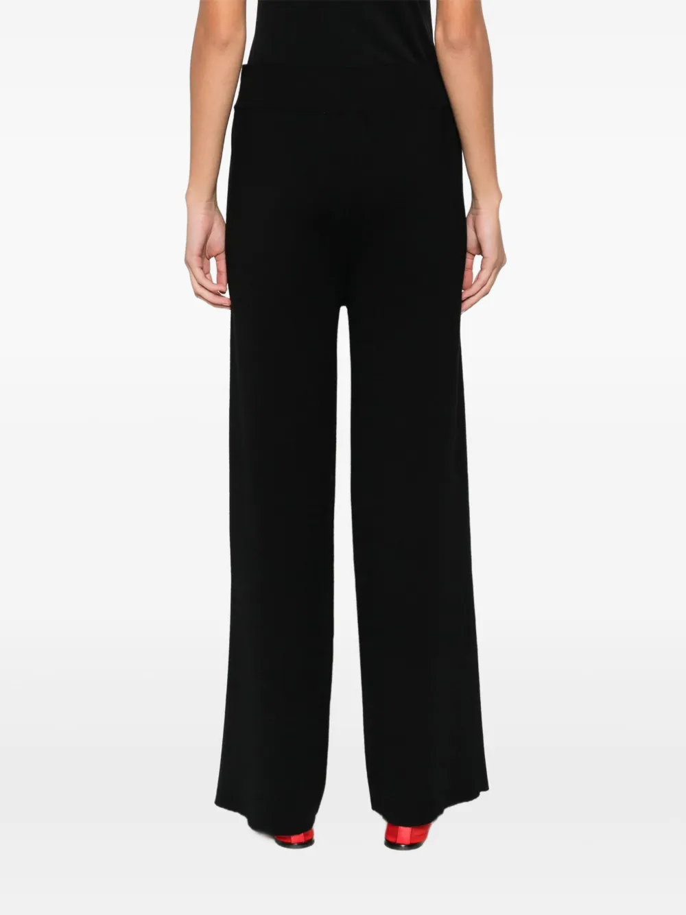 Alpha Studio Wide-leg Trousers In Black