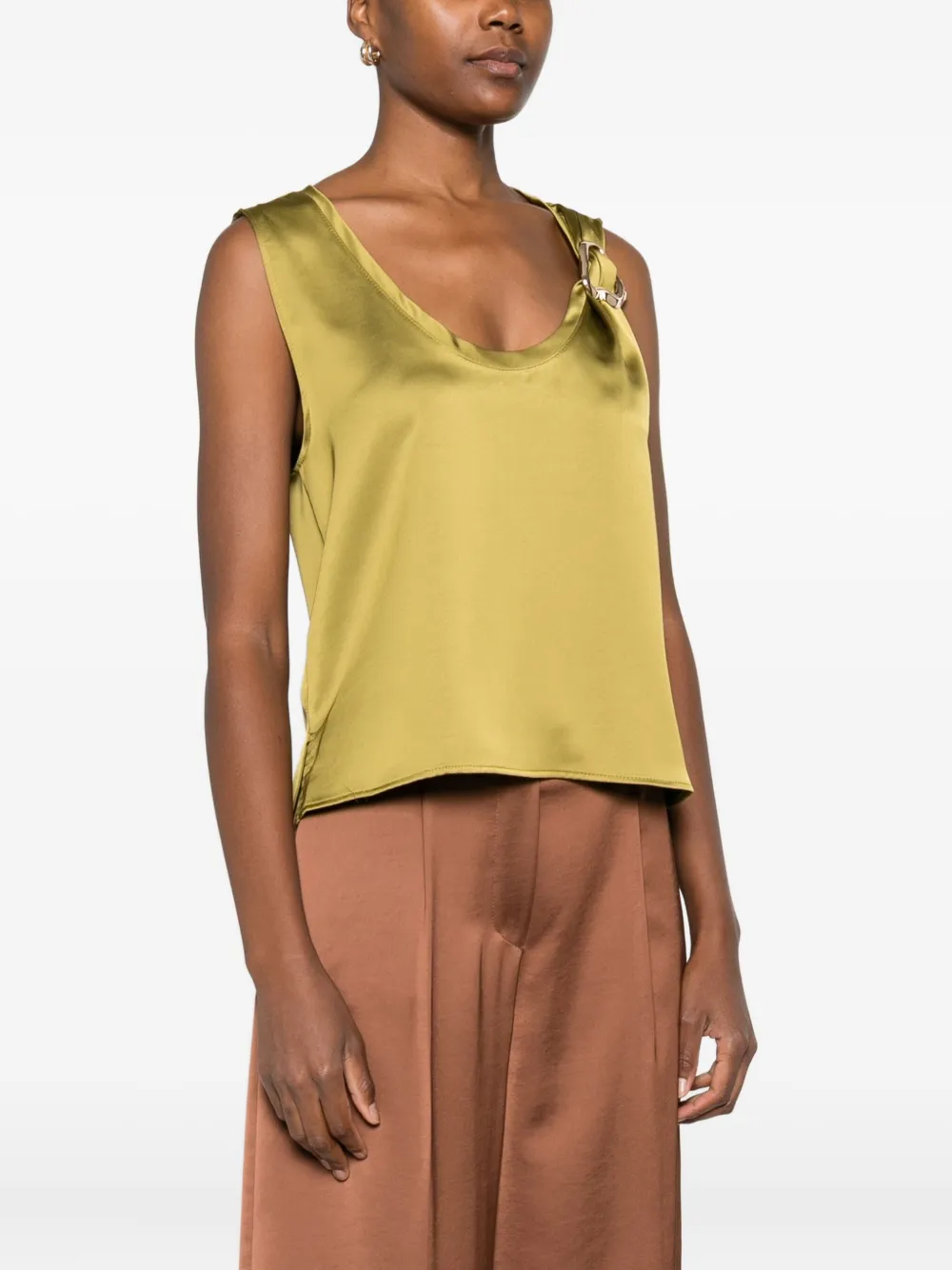  Imperial Ring-embellished Sleeveless Top - Green 