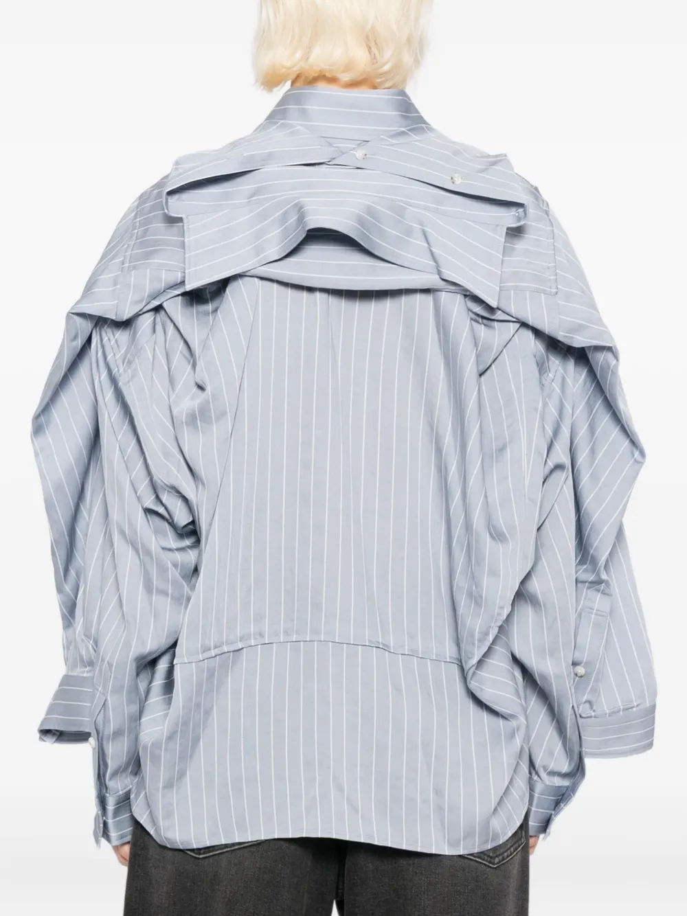 Miharayasuhiro Shawl Layered Shirt In Blue
