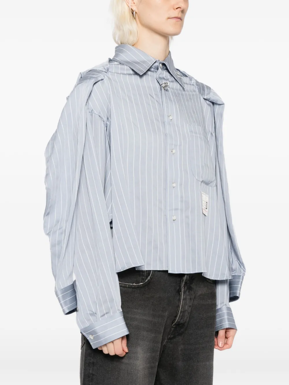 Miharayasuhiro Shawl Layered Shirt In Blue
