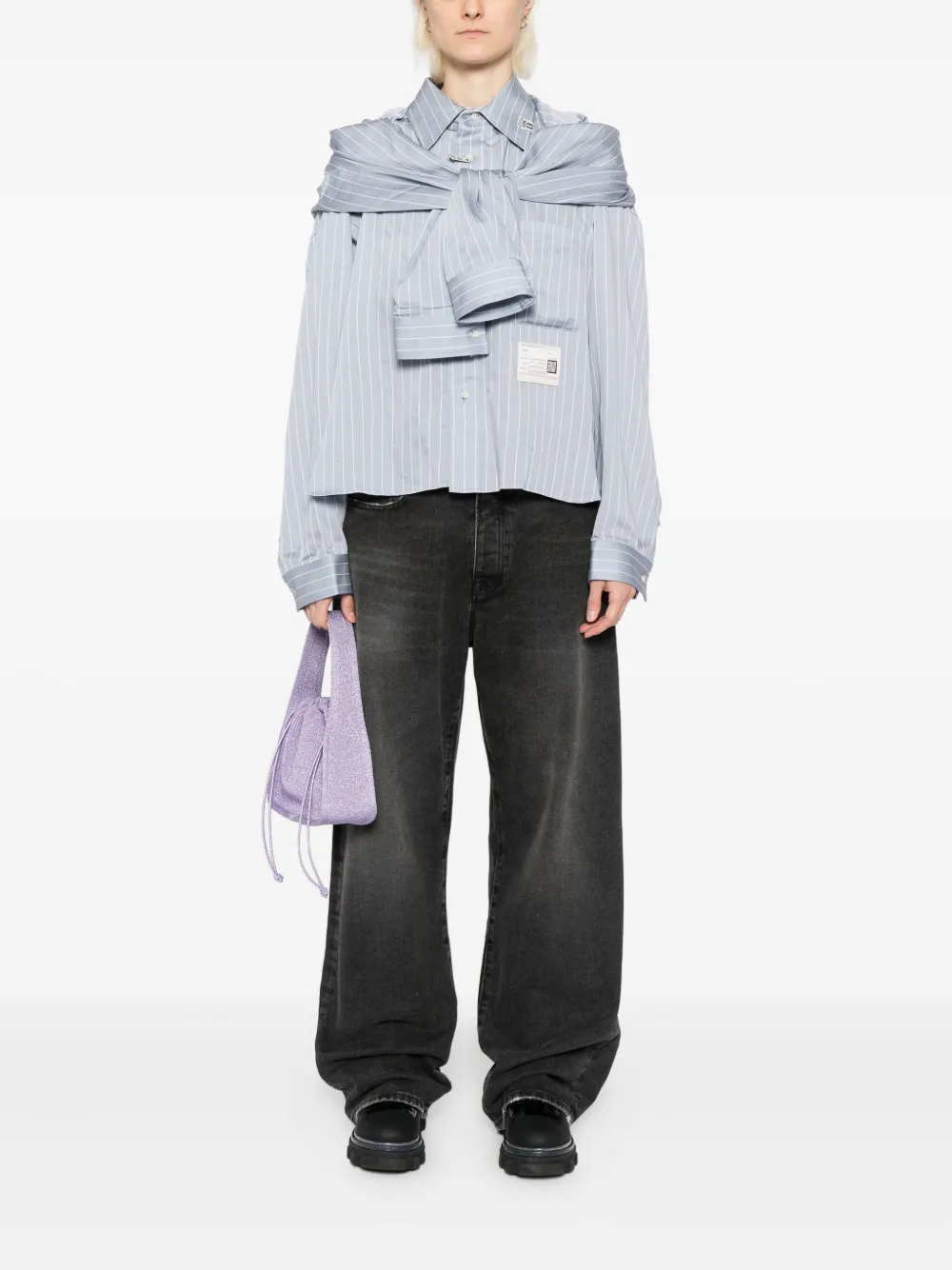 Maison MIHARA YASUHIRO Shawl Layered blouse - Blauw