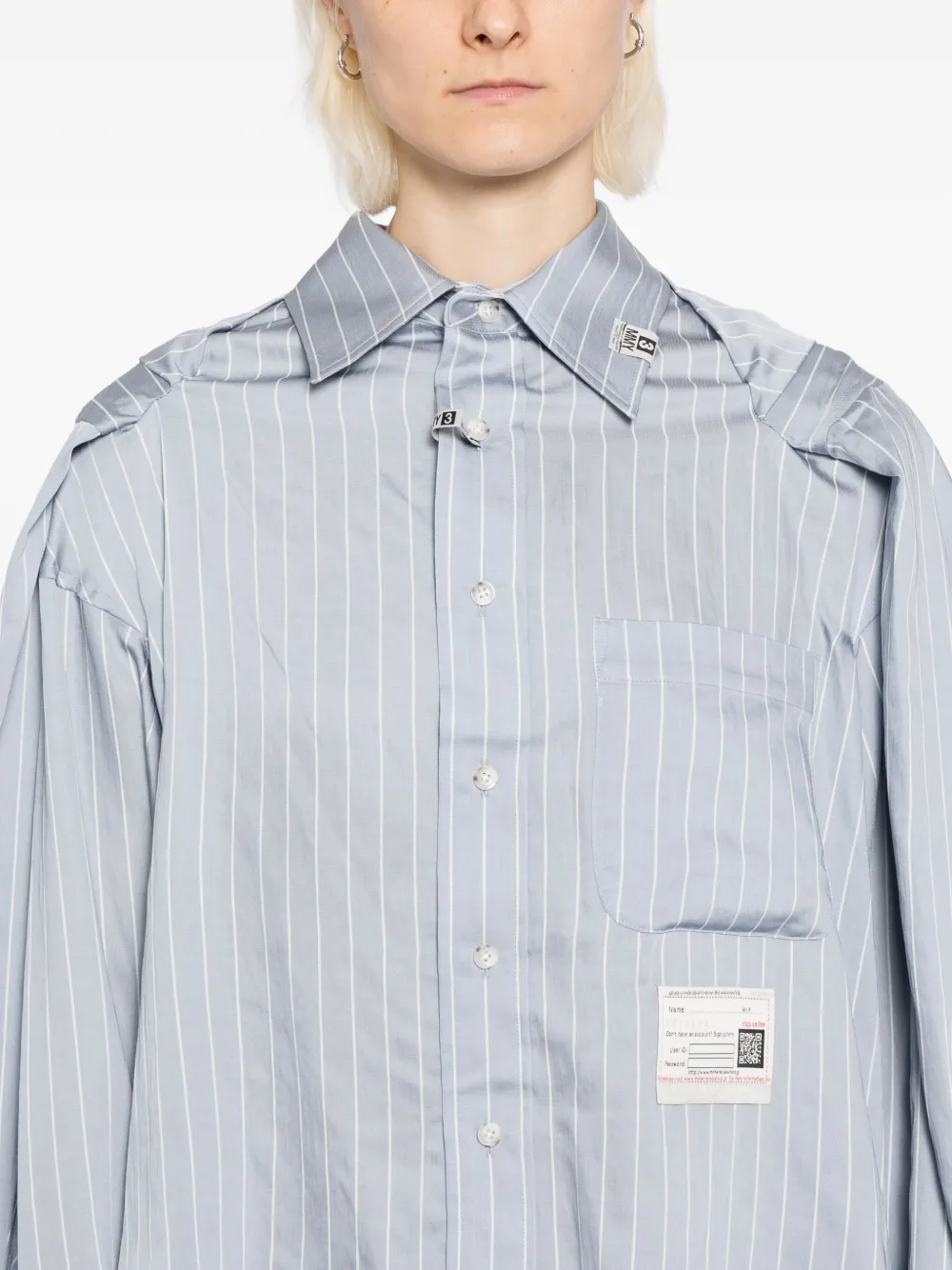 Miharayasuhiro Shawl Layered Shirt In Blue