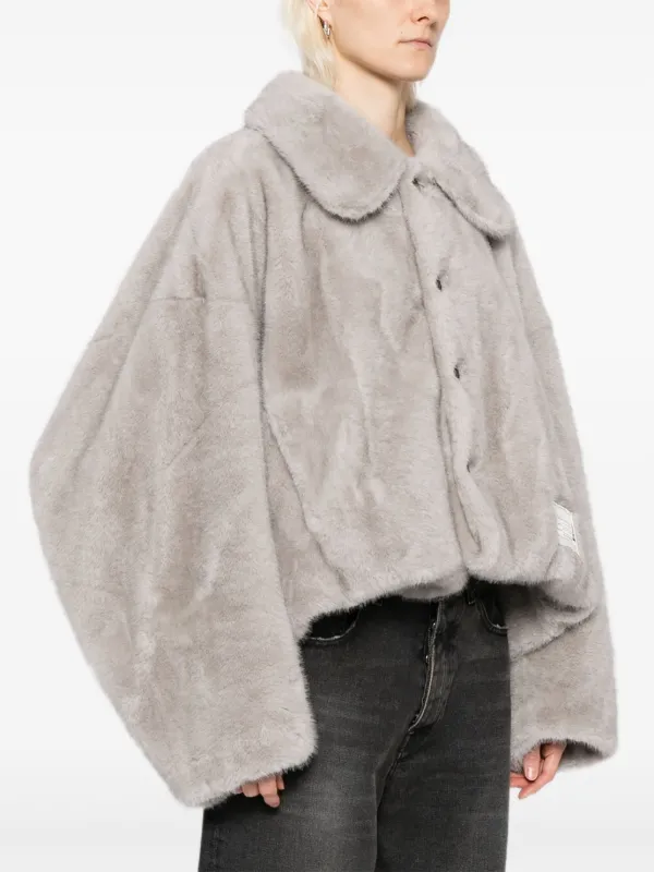 Maison MIHARA YASUHIRO roll-up Hem faux-fur Jacket | Grey