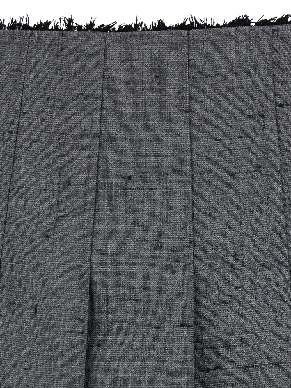 Tela Pleated Frayed-edge Midi Skirt In Gray