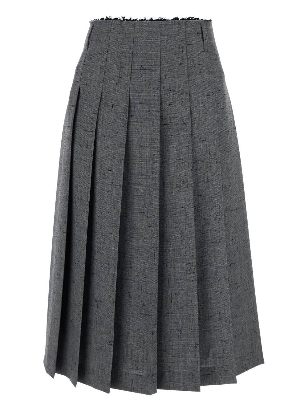 Tela pleated frayed-edge midi skirt | Grey | Image 1