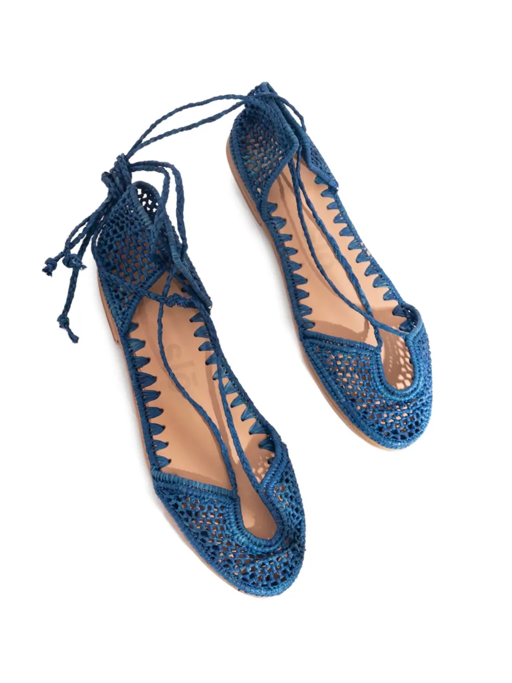 SLO_HAND_MADE lace-up raffia ballet flats | Image 2