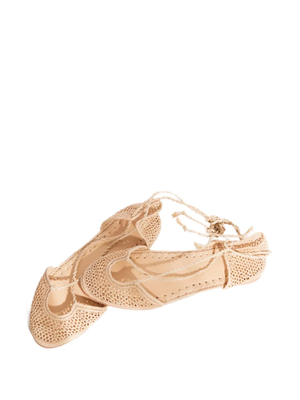 SLO_HAND_MADE raffia-crochet ballet flats | Image 2