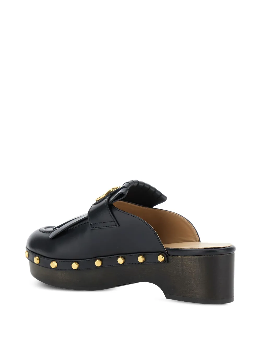Valentino V-logo Signature Fringed Mules In Black