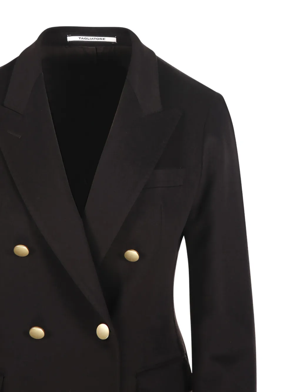 Tagliatore Double-breasted Gold-button Jacket In Brown
