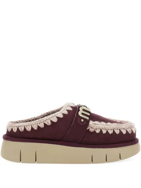 Mou crochet-detail platform mules