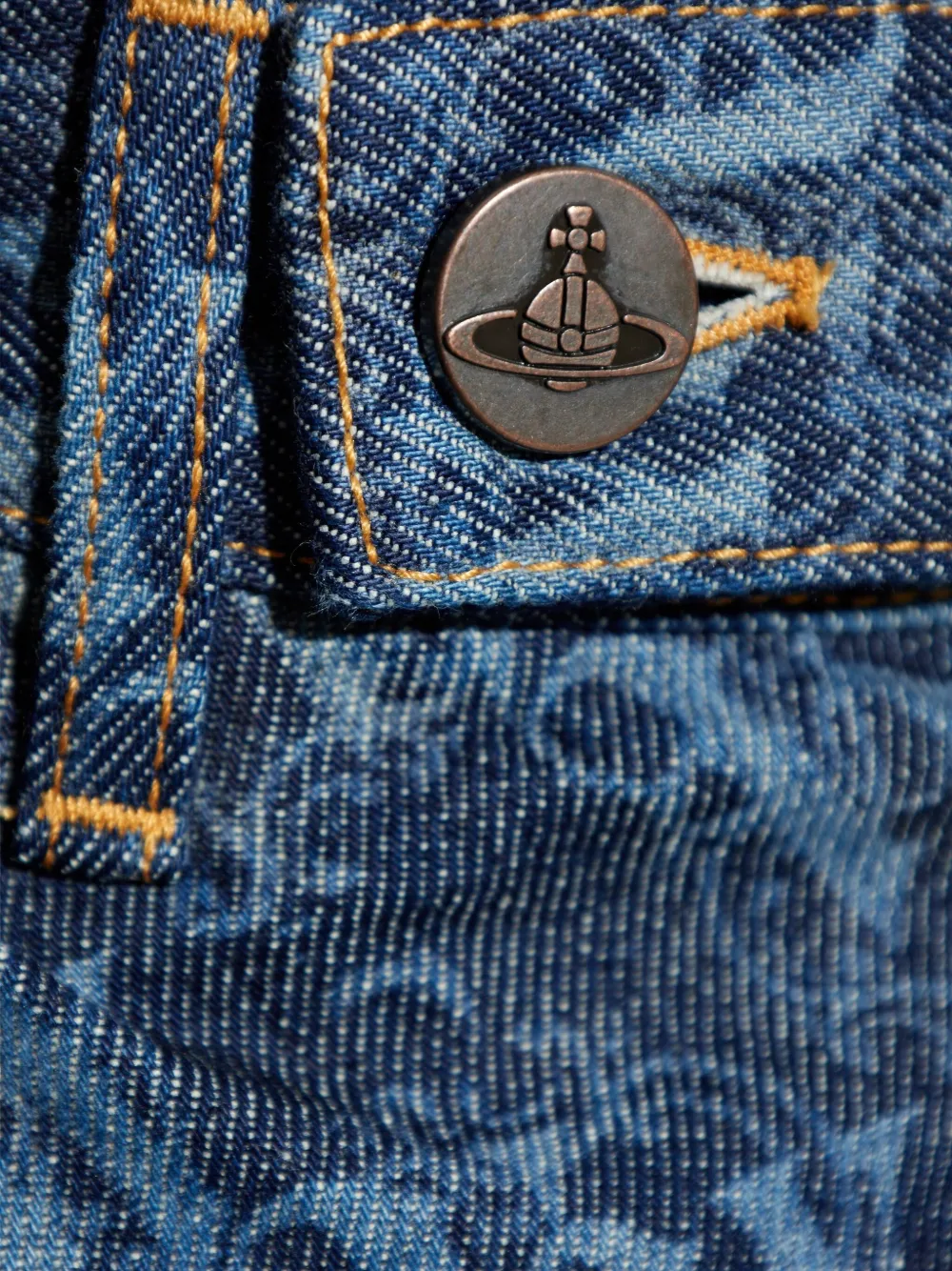 Vivienne Westwood Monogram-pattern Tapered Jeans In Blue