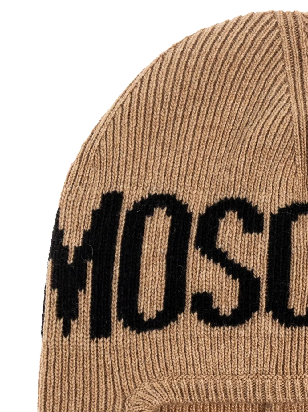 Moschino Logo-embroidered Balaclava In Gold