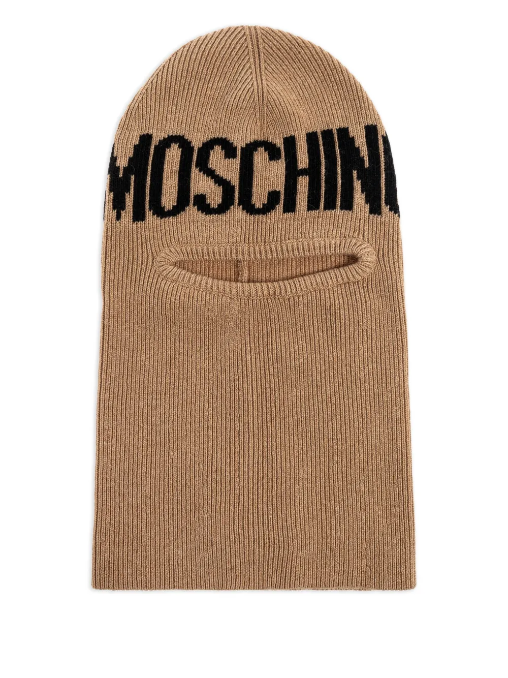 Moschino Logo-embroidered Balaclava In Gold