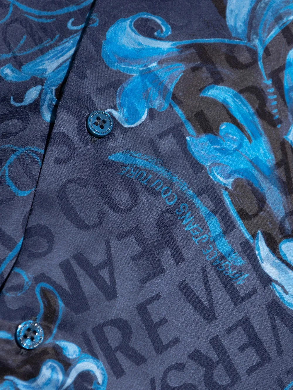 Versace Jeans Couture Overhemd met barokprint Blauw