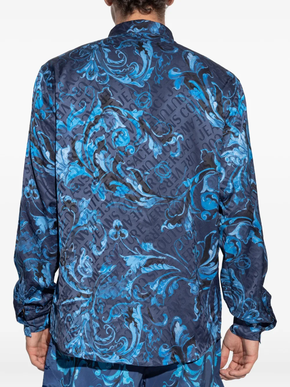Versace Jeans Couture Overhemd met barokprint Blauw