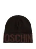 Moschino logo-detail beanie - Brown