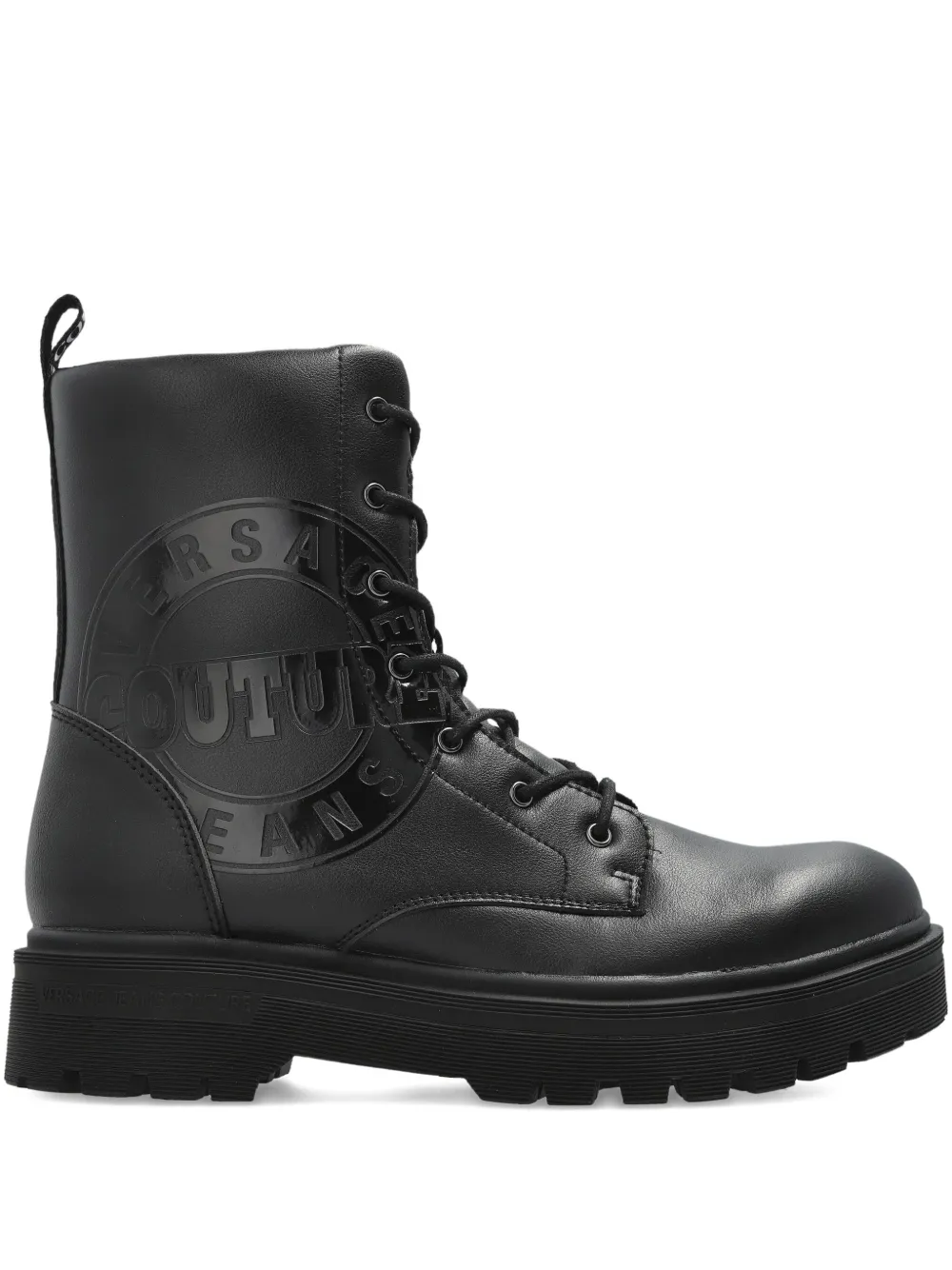 Versace Jeans Couture Logo Syrius biker boots Black