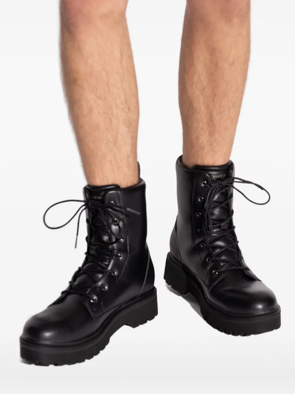 Versace Jeans Couture Logo Syrius biker boots Black