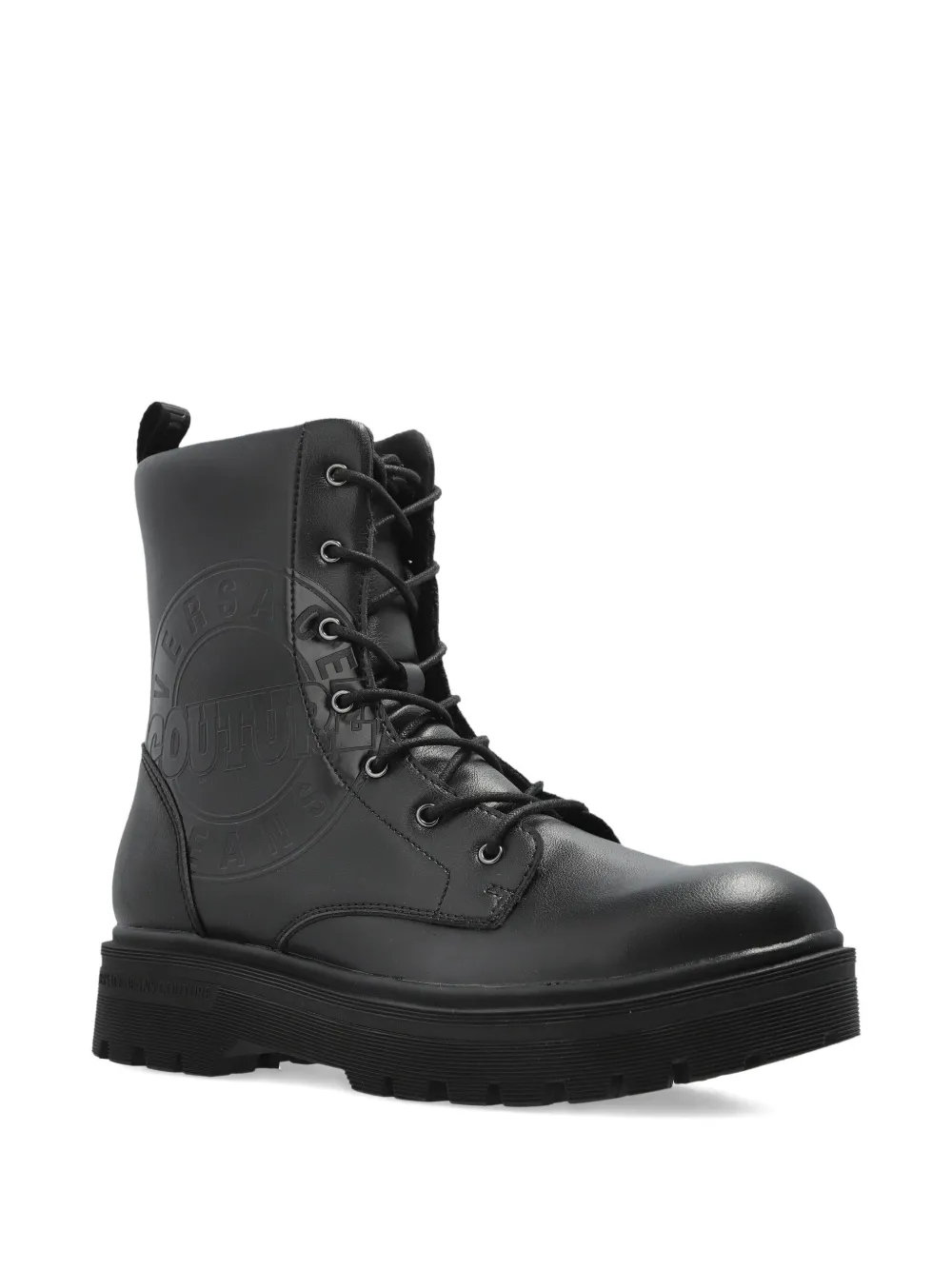 Versace Jeans Couture Logo Syrius biker boots Black