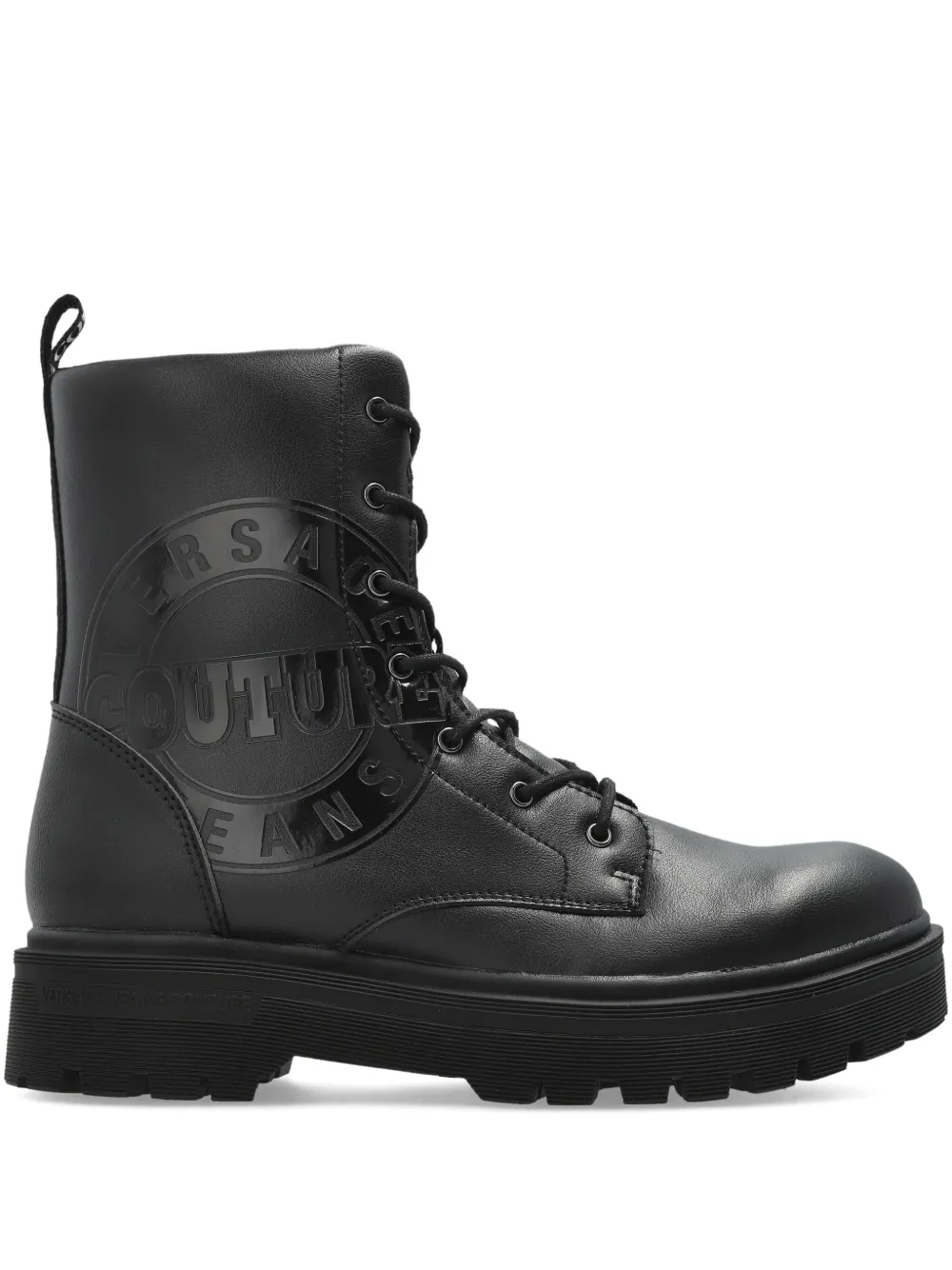 Versace Jeans Couture Logo Syrius biker boots Black