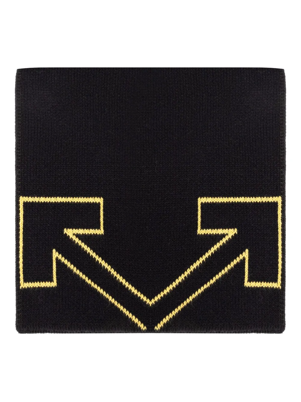 Off-white Arrow-pattern Cotton Scarf In Black