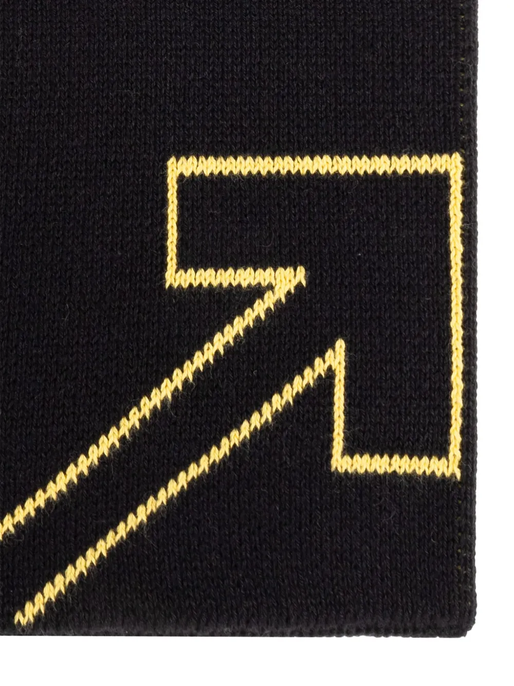 Off-white Arrow-pattern Cotton Scarf In Black