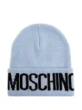Moschino logo-embroidered beanie hat - Blue
