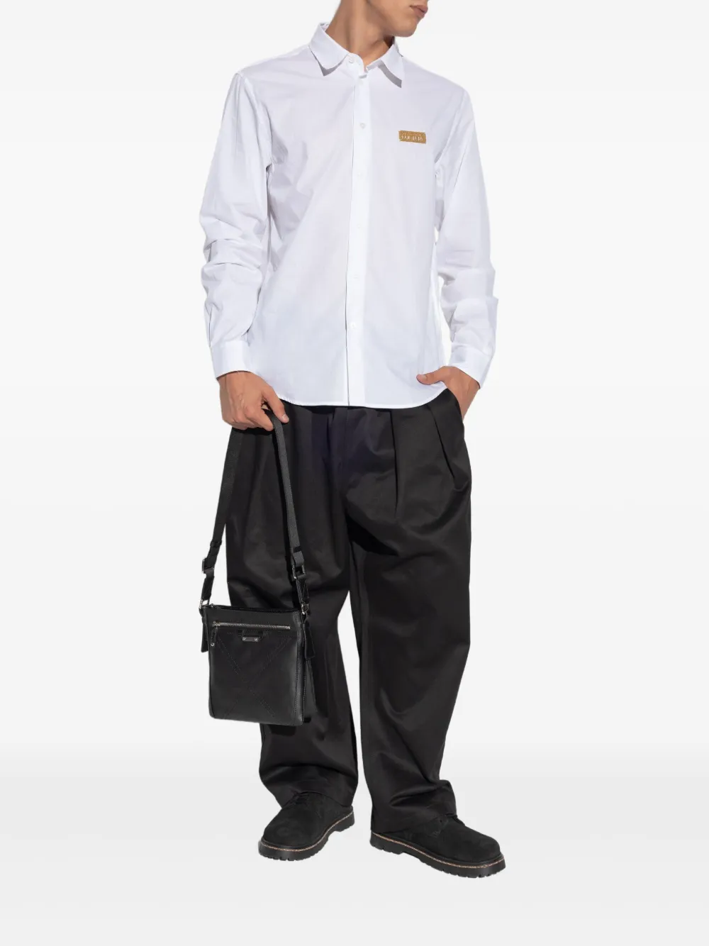 Versace Jeans Couture logo-plaque cotton shirt | Image 2