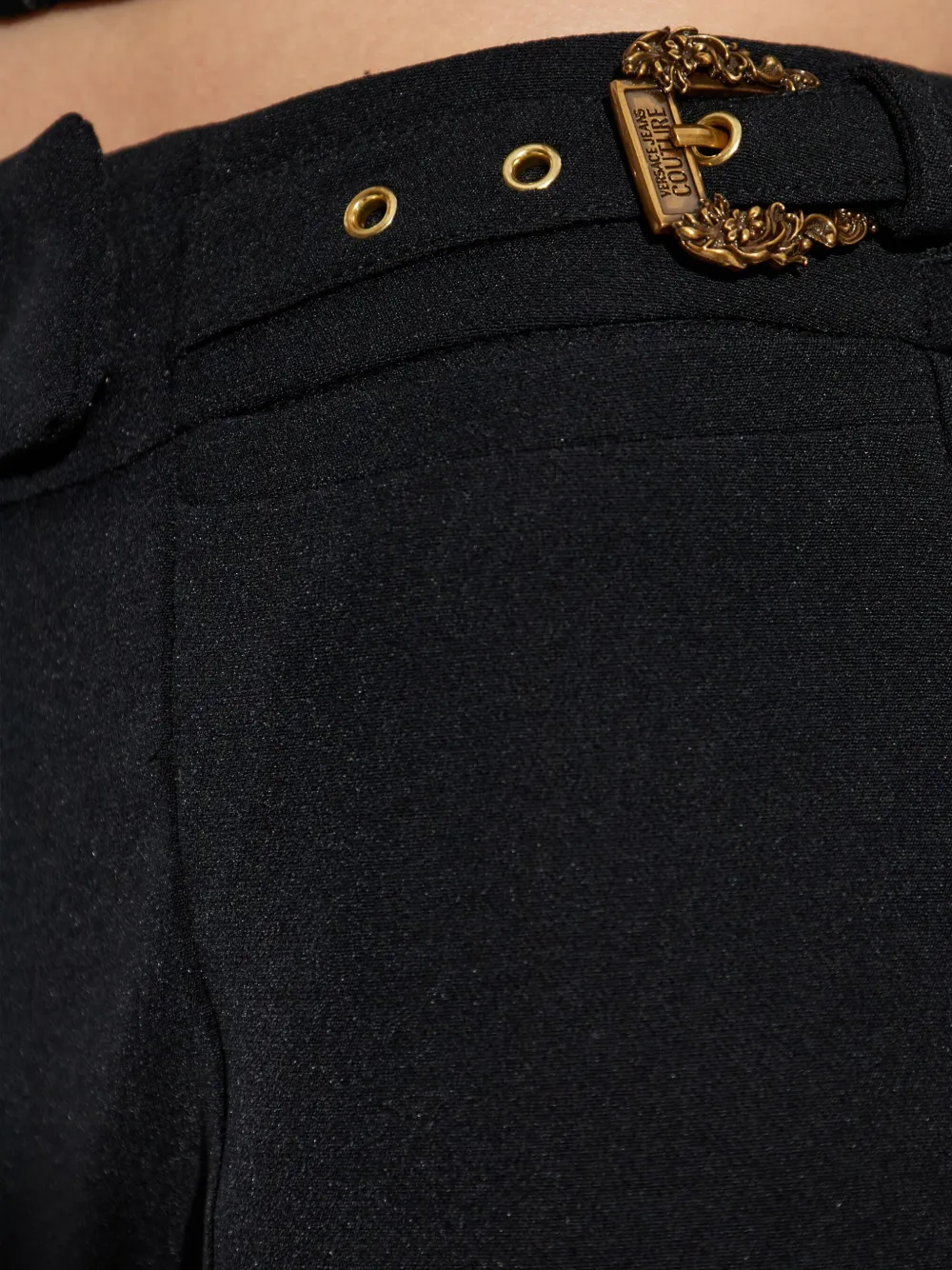 Versace Jeans Couture Broek met gespsluiting Zwart